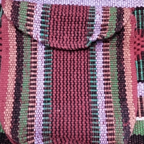 Woven Drawstring Boho Bag Rasta Back Pack - Picture 4 of 6